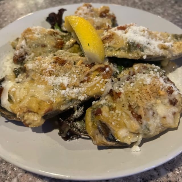 Dinner Oysters Rockefeller Plate.