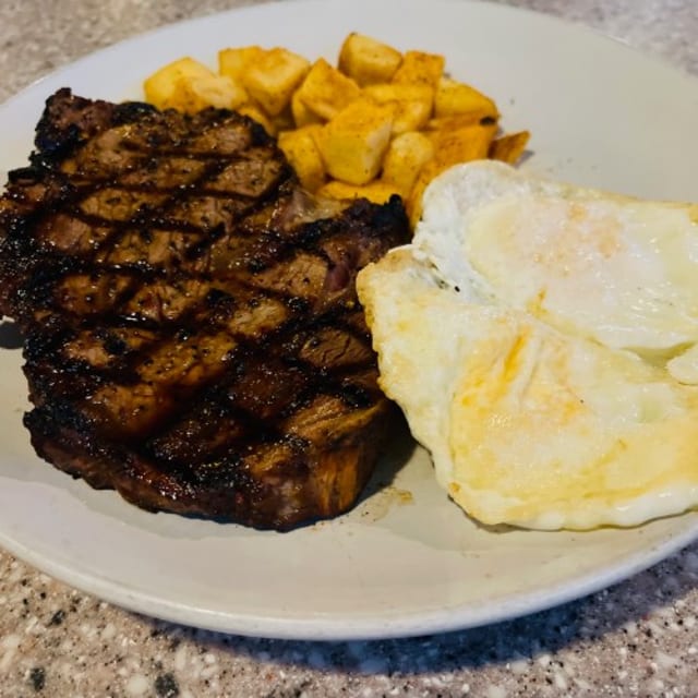 Duck's Steak & Eggs.