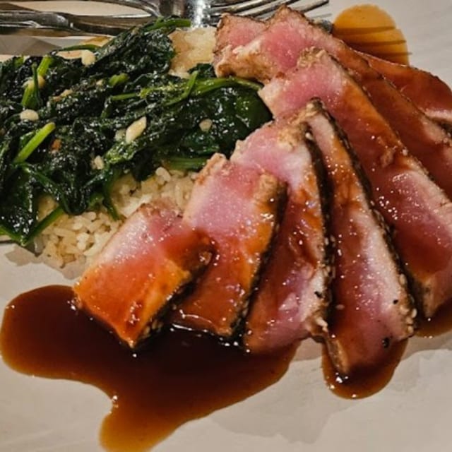 Dinner Sesame-Seared Ahi Tuna.